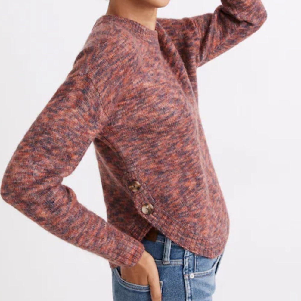 Madewell Birchmont space dyed side button sweater medium